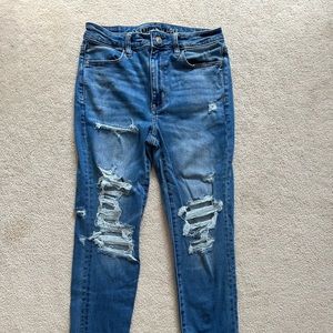 Blue American Eagle next level stretch ripped jeans. Size 2 SHORT